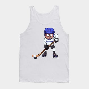 Boy Playing Ice Hockey Tank Top